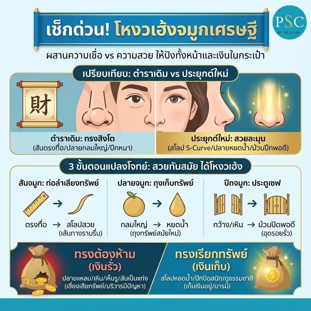 เช็กด่วน! "โหงวเฮ้งจมูกเศรษฐี" ต้องเป็นแบบไหน? ผสานความเชื่อ vs ความสวย ให้ปังทั้งหน้าและเงินในกระเป๋า