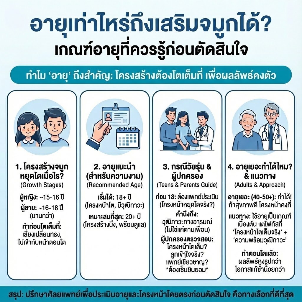อายุเท่าไหร่ถึงเสริมจมูกได้? เช็คเกณฑ์อายุก่อนพาบุตรหลานมาทำ