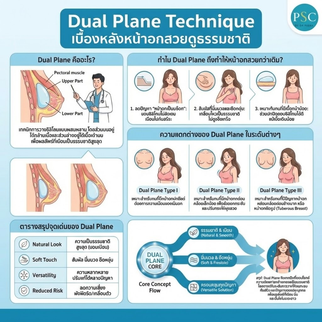 Dual Plane Technique เบื้องหลังหน้าอกสวยดูเป็นธรรมชาติ