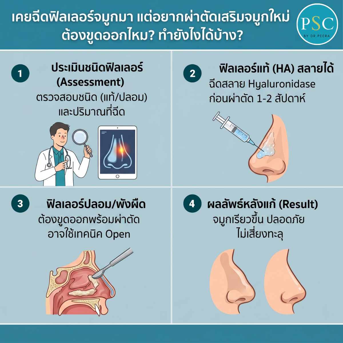 เคยฉีดฟิลเลอร์จมูกมา แต่อยากผ่าตัดเสริมจมูกใหม่ ต้องขูดออกไหม? ทำยังไงได้บ้าง?