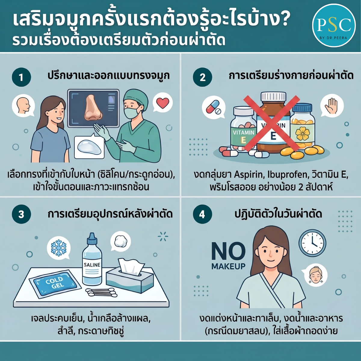 เสริมจมูกครั้งแรกต้องรู้อะไรบ้าง? รวมเรื่องต้องเตรียมตัวก่อนผ่าตัด