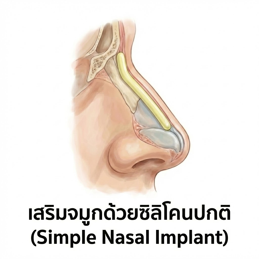 เสริมจมูกด้วยซิลิโคนปกติ
