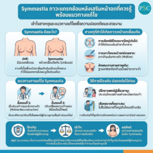 Symmastia ภาวะแทรกซ้อนหลังเสริมหน้าอกที่ควรรู้ พร้อมแนวทางแก้ไข