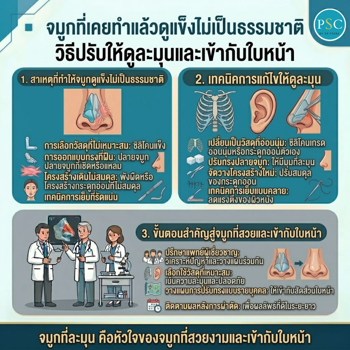 จมูกที่เคยทำแล้วดูแข็งไม่เป็นธรรมชาติ วิธีปรับให้ดูละมุนและเข้ากับใบหน้า