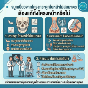 จมูกเบี้ยวจากโครงกระดูกใบหน้าไม่สมมาตร ต้องแก้ทั้งโครงหน้าหรือไม่