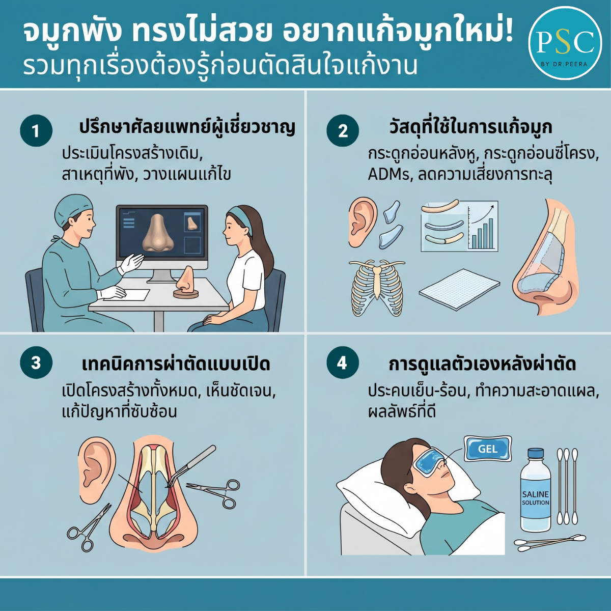 จมูกพัง ทรงไม่สวย อยากแก้จมูกใหม่! รวมทุกเรื่องต้องรู้ก่อนตัดสินใจแก้งาน