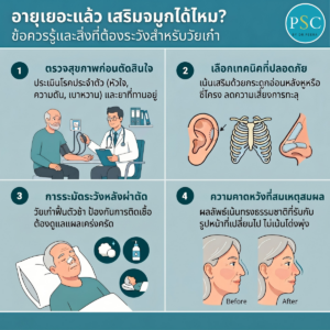 อายุเยอะแล้ว เสริมจมูกได้ไหม? ข้อควรรู้และสิ่งที่ต้องระวังสำหรับวัยเก๋า